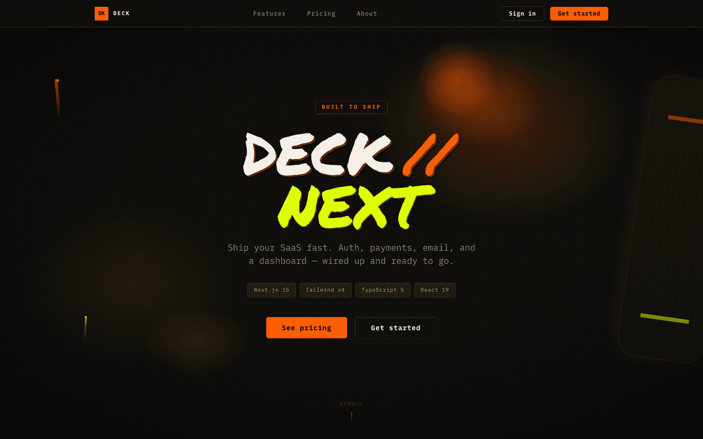 DECK // NEXT SaaS Starter